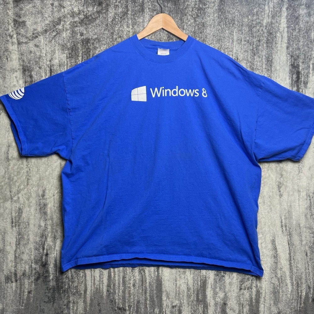 Vintage AT&T Windows 8 Promotional Graphic Shirt Size 4XL Tech Tee Blue